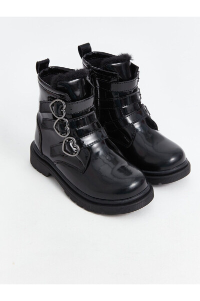 Girls' patent leather boots with zipper - 1