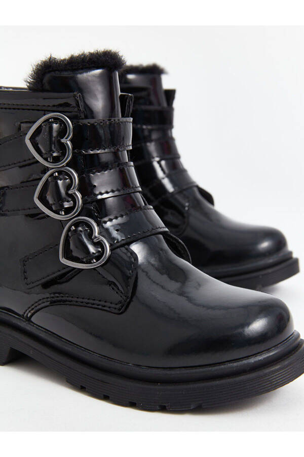 Girls' patent leather boots with zipper - 3