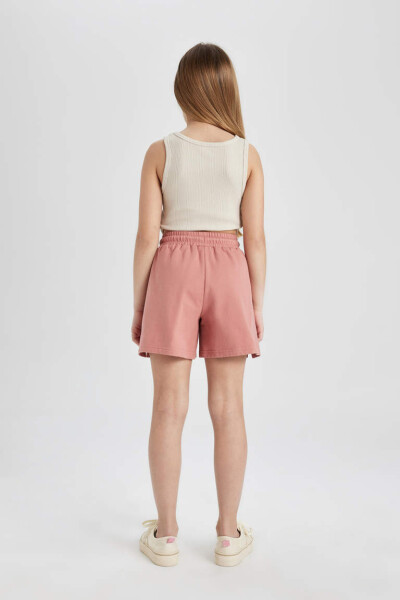 Girls' Pocket Shorts with Woven Label Rose - 6