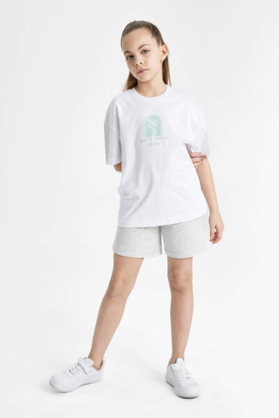 Girls' Relaxed Fit Printed 2-Pack Short Sleeve T-Shirt Mint - 8