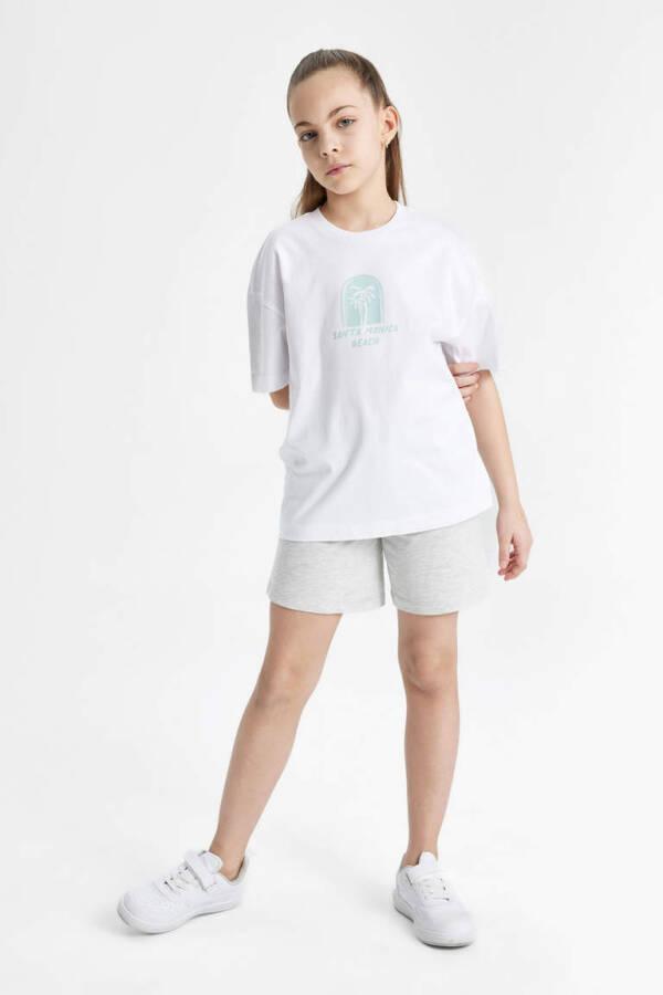 Girls' Relaxed Fit Printed 2-Pack Short Sleeve T-Shirt Mint - 18