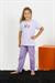 Girls Short Sleeve Lilac Cotton Pajama Set 20432 - 6