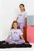 Girls Short Sleeve Lilac Cotton Pajama Set 20432 - 7