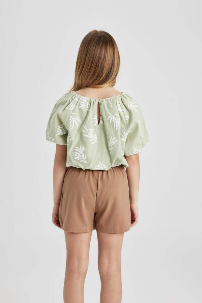 Girls' Short-Sleeved Blouse Green - 9