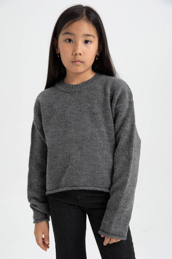 Girls' Standard Fit Crew Neck Sweater C6908A824AU - 3