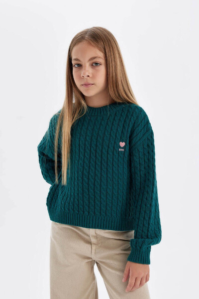 Girls' Standard Fit Crew Neck Sweater C6973A824AU - 1