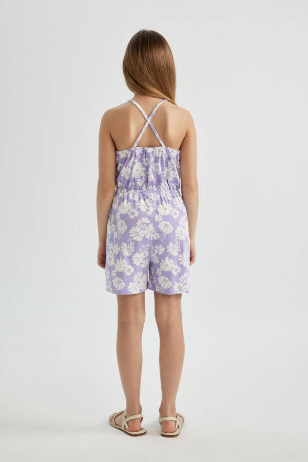 Girls' Strappy Floral Cotton Short Jumpsuit B4813a824sm - 7