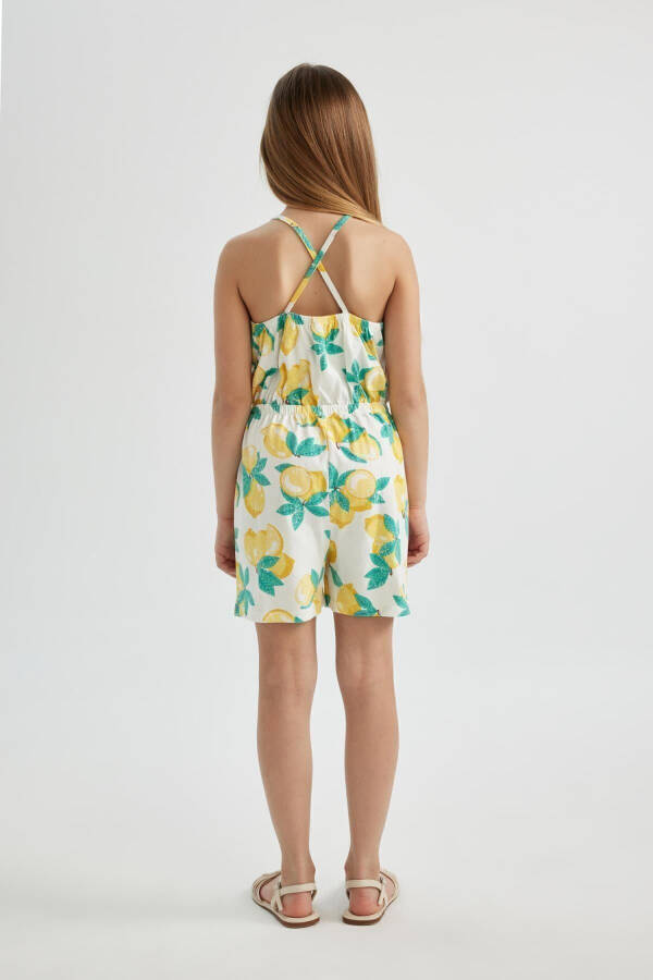 Girls' Strappy Lemon Print Cotton Short Dress B4813a824sm - 12