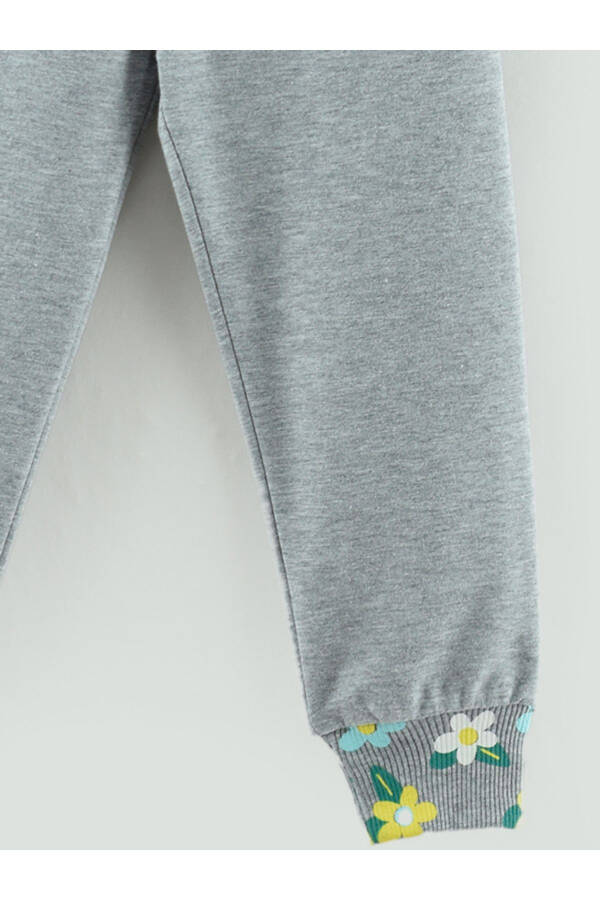 Girls' Sweatpants with Belt, Ribbed Detail and Floral Print Pockets - 6