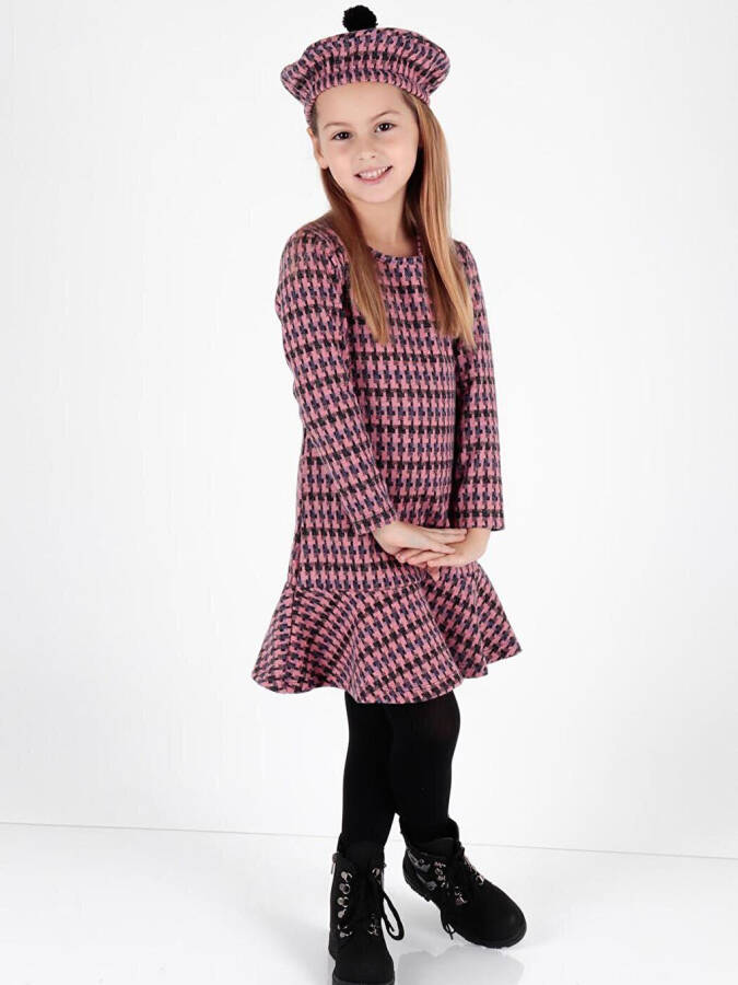 Girls' Trendy Dress with Hat and Ruffles Ak2200 - 2