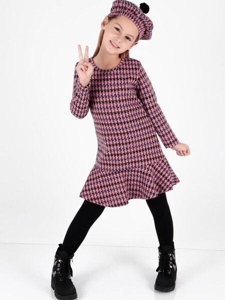 Girls' Trendy Dress with Hat and Ruffles Ak2200 - 4