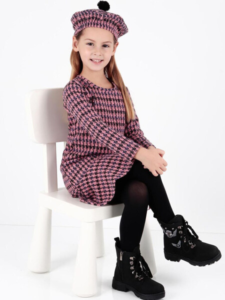 Girls' Trendy Dress with Hat and Ruffles Ak2200 - 5