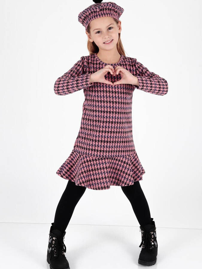 Girls' Trendy Dress with Hat and Ruffles Ak2200 - 2