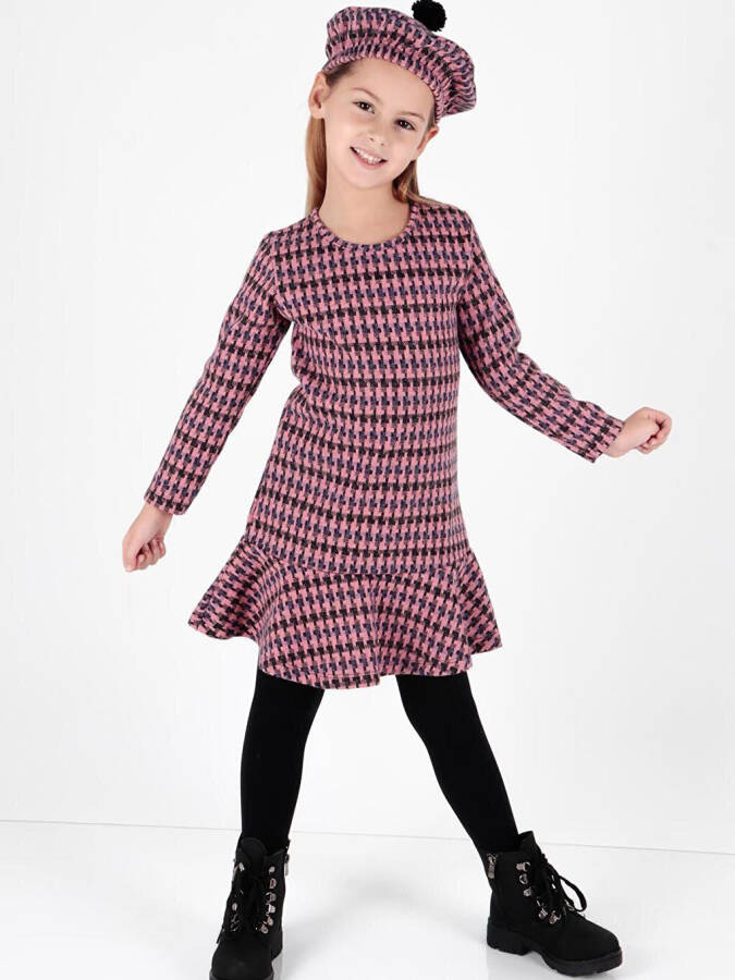 Girls' Trendy Dress with Hat and Ruffles Ak2200 - 4