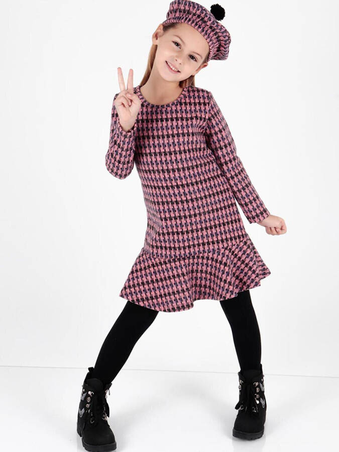 Girls' Trendy Dress with Hat and Ruffles Ak2200 - 5