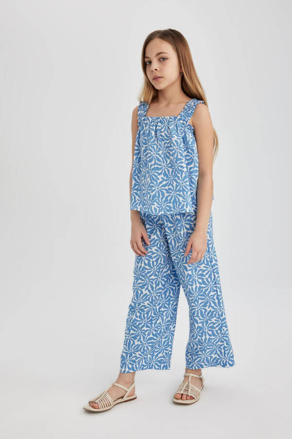 Girls Wide Leg Patterned Trousers B5046a824sm - 8