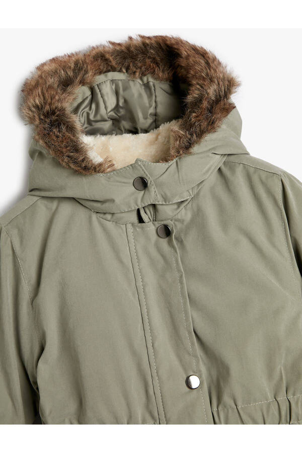 Girls' winter coat, code 4wkg00012aw, khaki color. - 7