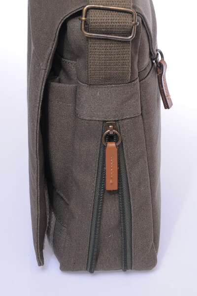 Gk12 Canvas Messenger Crossbody Bag Khaki - 11