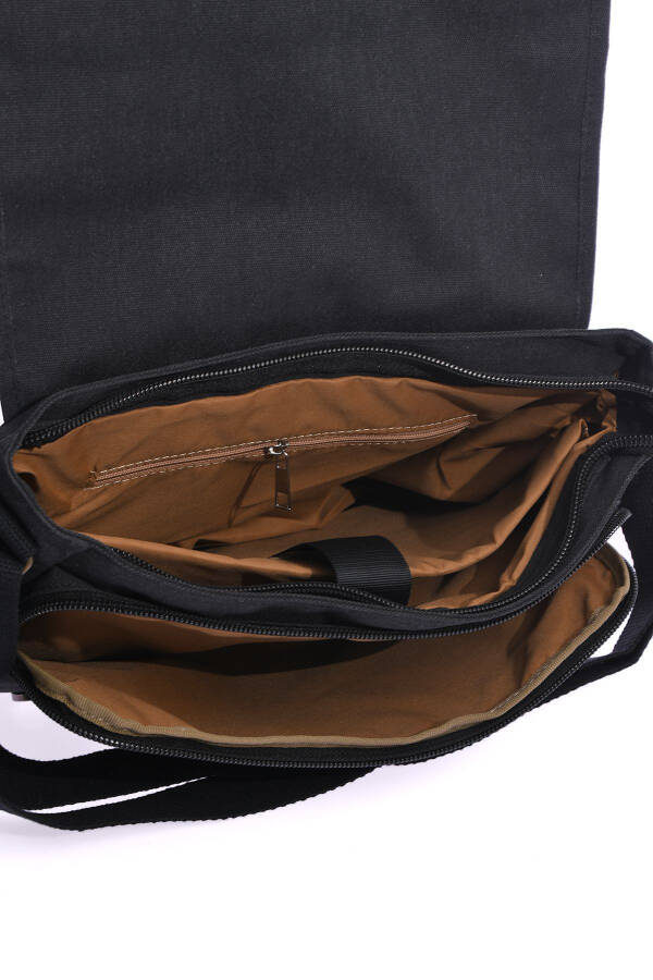 GK56 Canvas Messenger Bag Documents School University Laptop Notebook Macbook Tablet Daily Use Black - 12