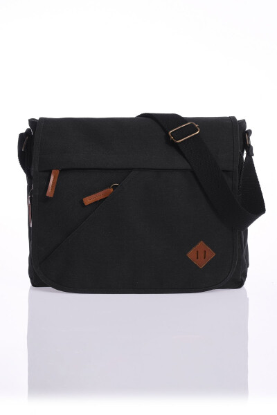 GK56 Canvas Messenger Bag Documents School University Laptop Notebook Macbook Tablet Daily Use Black - 1