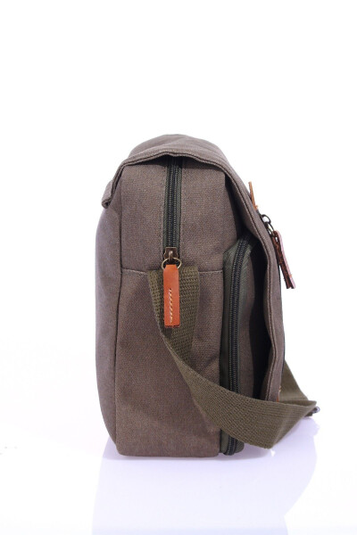 GK61 Canvas Messenger Bag Multi-Compartment University Shoulder Bag Macbook Tablet Bag Khaki - 5