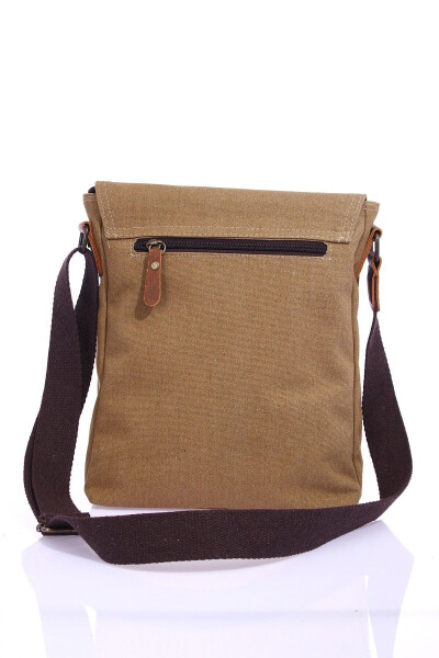 GK62 Canvas Messenger Bag Multi-Compartment University Daily Bag Macbook Tablet Bag Beige - 16