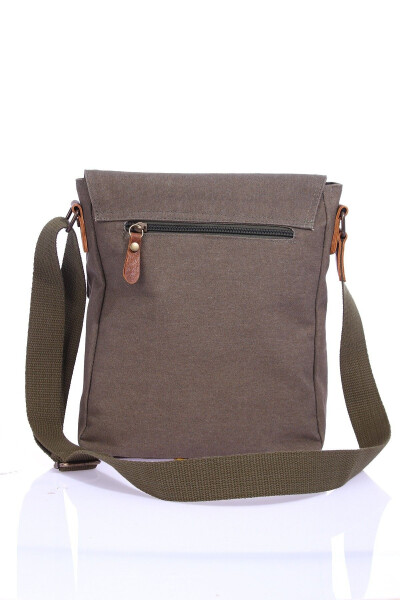 GK62 Canvas Messenger Bag Multi-Compartment University Daily Bag Macbook Tablet Bag Khaki - 6