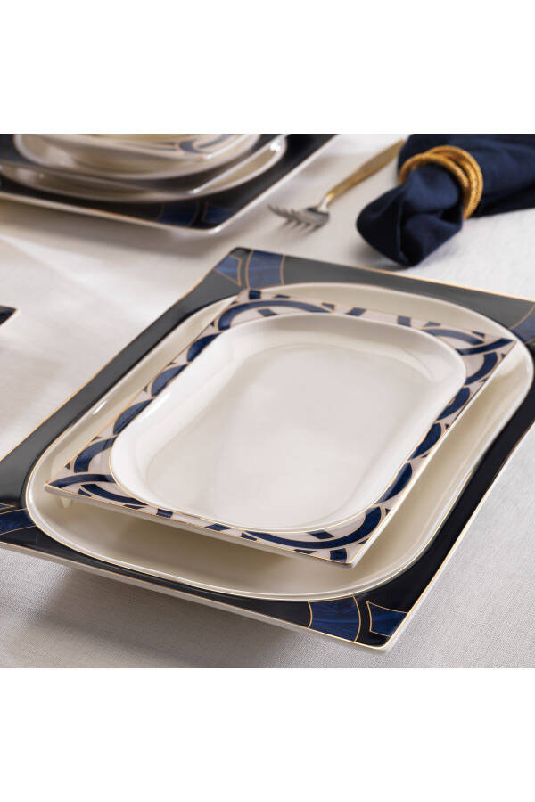 Glamor Blue Line Dinner Set - 60 Pieces - Blue - 2