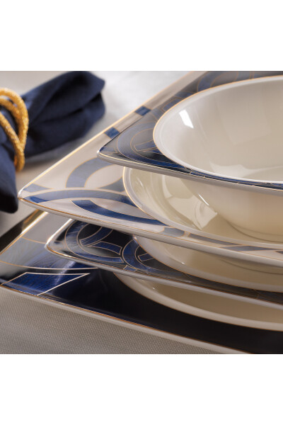 Glamor Blue Line Dinner Set - 60 Pieces - Blue - 11