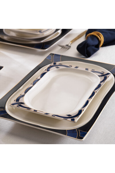 Glamor Blue Line Dinner Set - 60 Pieces - Blue - 13