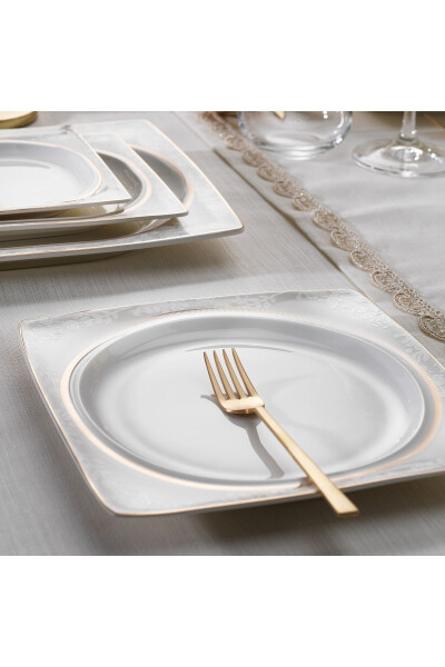 Glamor Elegant Dinner Set - 60 Pieces - White - 6