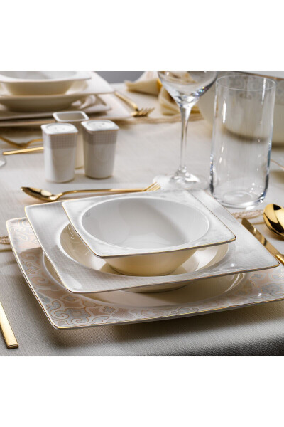 Glamor Point Dinner Set - 60 Pieces - White - 2