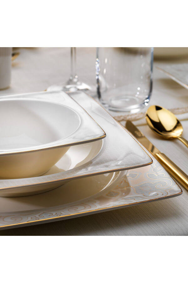 Glamor Point Dinner Set - 60 Pieces - White - 3