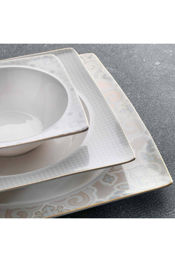 Glamor Point Dinner Set - 60 Pieces - White - 7