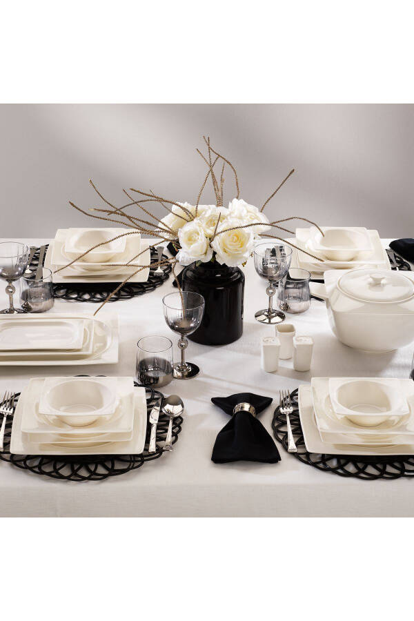 Glamor Sense Dinner Set - 60 Pieces - White - 1