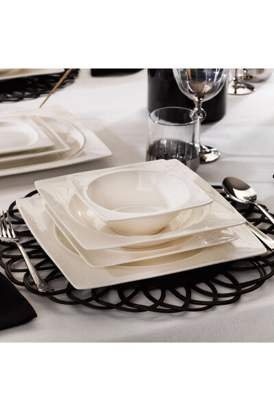 Glamor Sense Dinner Set - 60 Pieces - White - 4