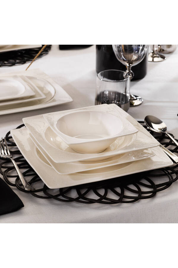 Glamor Sense Dinner Set - 60 Pieces - White - 11