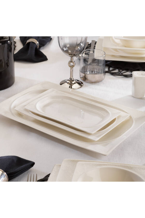 Glamor Sense Dinner Set - 60 Pieces - White - 12