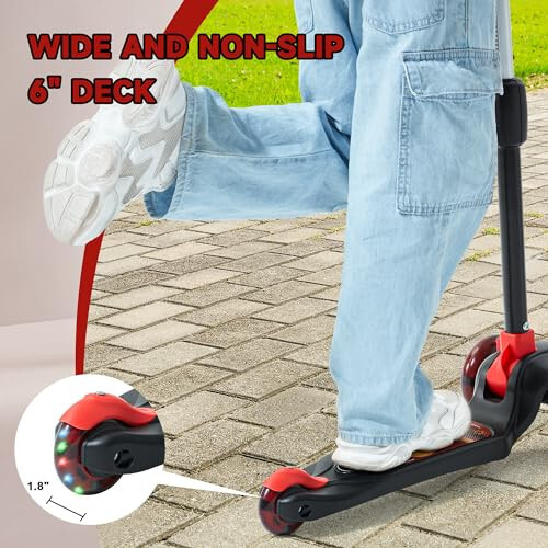 GLAMUP Kids Kick Scooter 3 Wheels Light-Up, Kids Scooter Height Adjustable Handlebar, Lean-to-Steer System & Easy-Folding Mechanism, Ages 3-14 Boys and Girls - 8