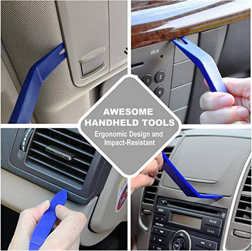 GLK Auto Trim Removal Tool Set, 5pcs Plastic Pry Tool Kit, Auto Trim Tool, Prying Tool, Car Door Panel Clip Revmoal Tool, Fasteners Remover - 7