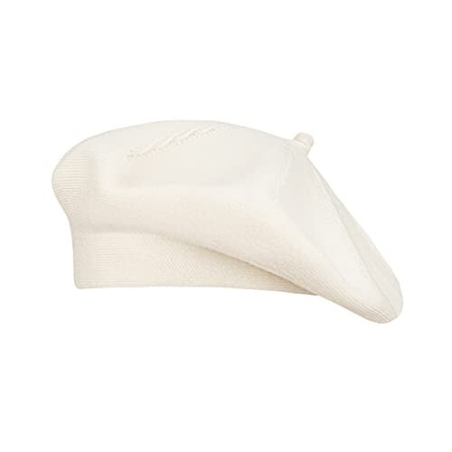 Gllutt Cashmere Beret Hat French Style Stretchy Knitting Solid Color Both Side Usable - 1