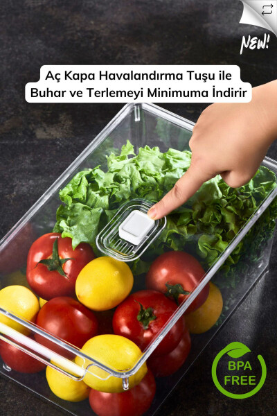 Gloss 2'Lİ XXL Kapaklı Buzdolabı & Dolap içi Düzenleyici Organizer - 3