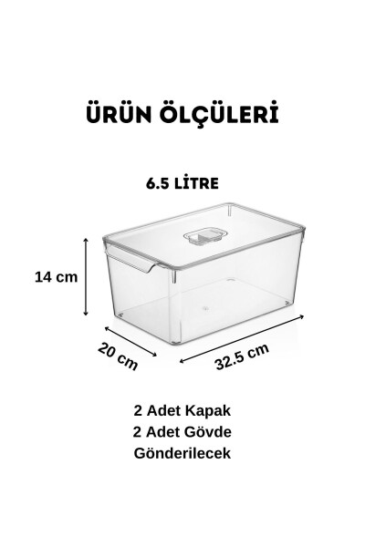 Gloss 2'Lİ XXL Kapaklı Buzdolabı & Dolap içi Düzenleyici Organizer - 4