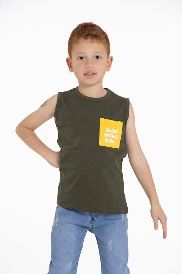 Glow in the Dark Printed Khaki Men's Child T-Shirt - 6