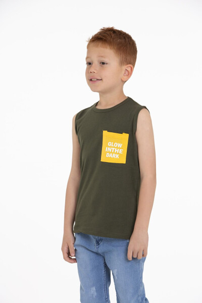 Glow in the Dark Printed Khaki Men's Child T-Shirt - 8