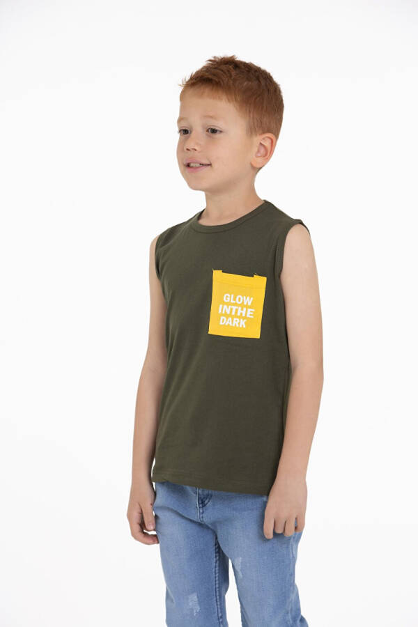 Glow in the Dark Printed Khaki Men's Child T-Shirt - 3