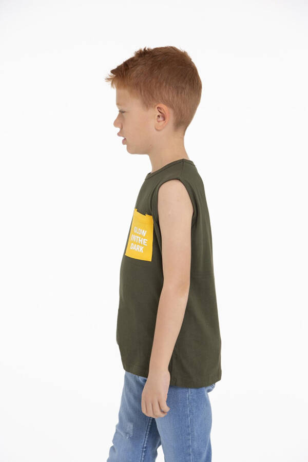 Glow in the Dark Printed Khaki Men's Child T-Shirt - 4