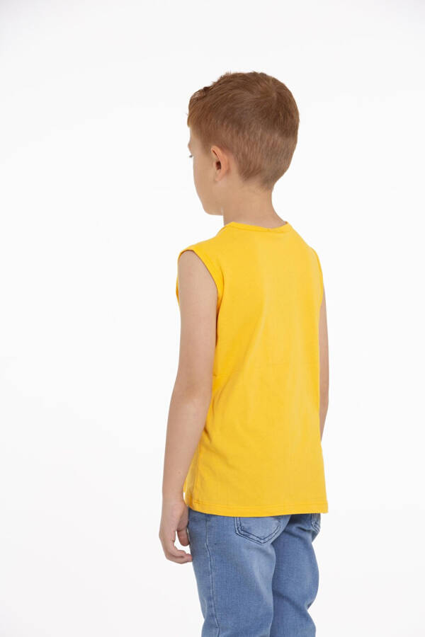 Glow in the Dark Printed Mustard Yellow Boy's T-Shirt - 7