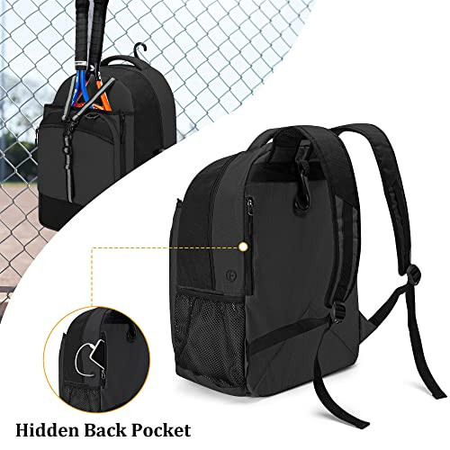 GOBUROS Tennis Backpack for Men/Women, Tennis Bag with Separate Ventilated Shoe Compartment, Multifunctional Sports Bag for Tennis/Badminton/Pickleball/Squach Racket and Accessories - 4