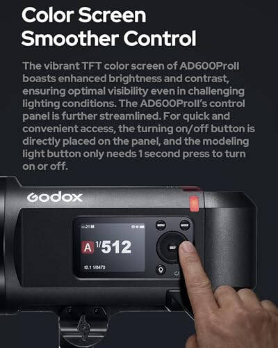 Godox AD600PRO II AD600PRO-II 600 Vt Chaqmoq - Professional Bowens O'rnatish, Yuqori Tezlikdagi Sinxronizatsiya, X3 Trigger bilan Bir Bosish Sinxronizatsiyasi - 40 Vt Ikki Rangli Modellashtirish Chirog'i - 6